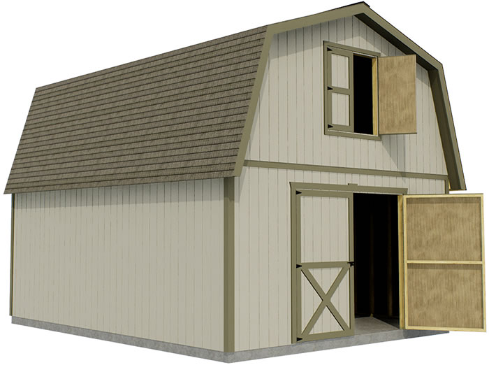 Best Barns Roanoke 16x20 Wood Storage Shed Kit