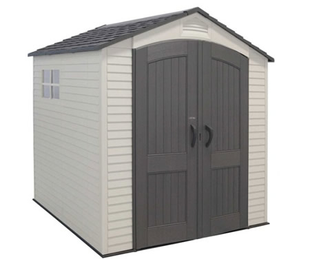Lifetime 7'x7' Thermo-Plastic Garden Storage Shed with Floor, Vents ...