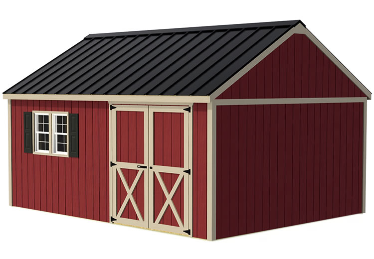 New Castle 16x12 Wood Storage Shed Kit - ALL Pre-Cut