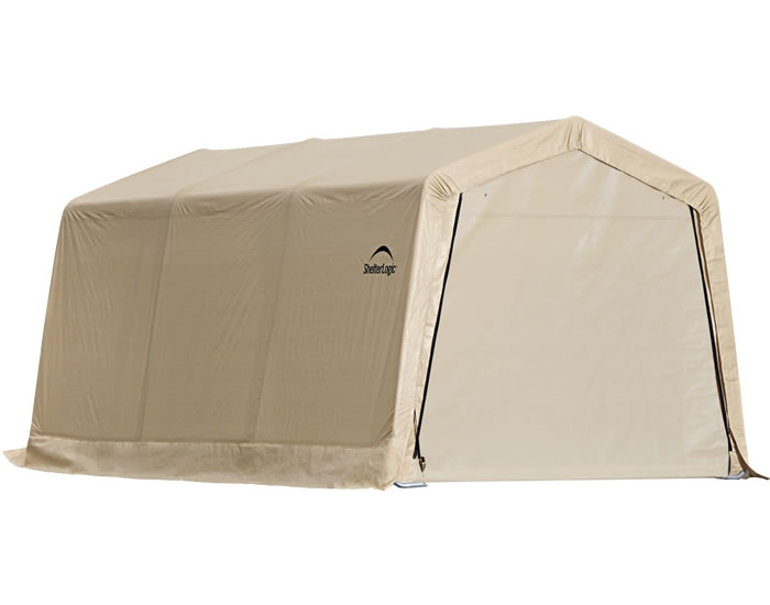 Shelter Logic 10x15x8 Peak Style Auto Shelter Kit - Sandstone