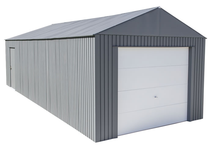 Sojag 12x30 Everest Steel Storage Garage Kit - Charcoal