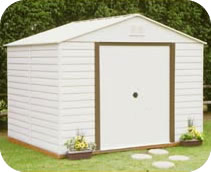 White Dallas 10x8 Arrow Metal Storage Shed Kit