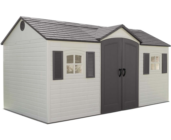 Lifetime 15x8 Plastic Garden Storage Shed Kit w/ Floor Lifetime 15x8 Plastic Garden Storage Shed Kit w/ Floor