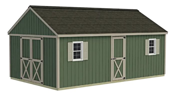 Shedquarters 12x20 Pre-Cut Shed Kit - Gable Barn Doors & Walk-In Shedquarters 12x20 Pre-Cut Shed Kit - Gable Barn Doors & Walk-In