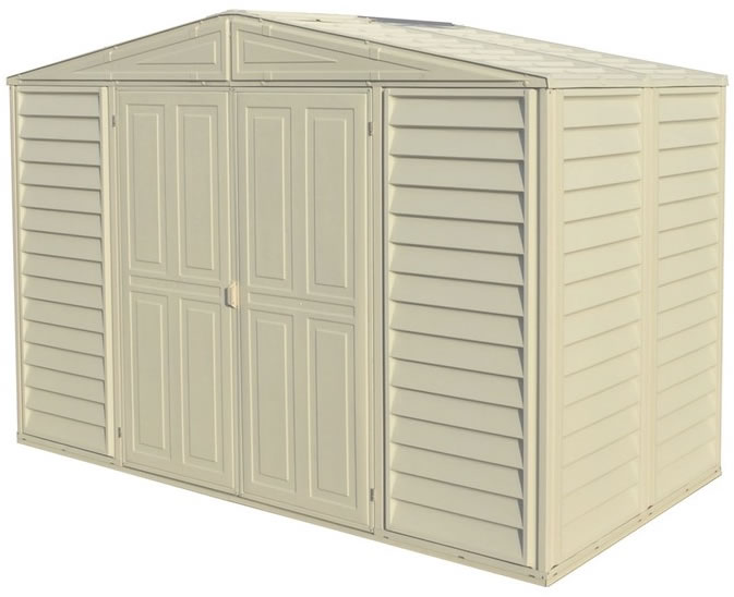 DuraMax 10.5x5 Woodbridge Vinyl Shed w/ Foundation Kit DuraMax 10.5x5 Woodbridge Vinyl Shed w/ Foundation Kit