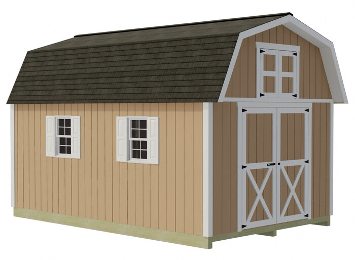 Craftsman's Cove 10x16 Pre-Cut Barn - Centered Gable Door + Loft Craftsman's Cove 10x16 Pre-Cut Barn - Centered Gable Door + Loft