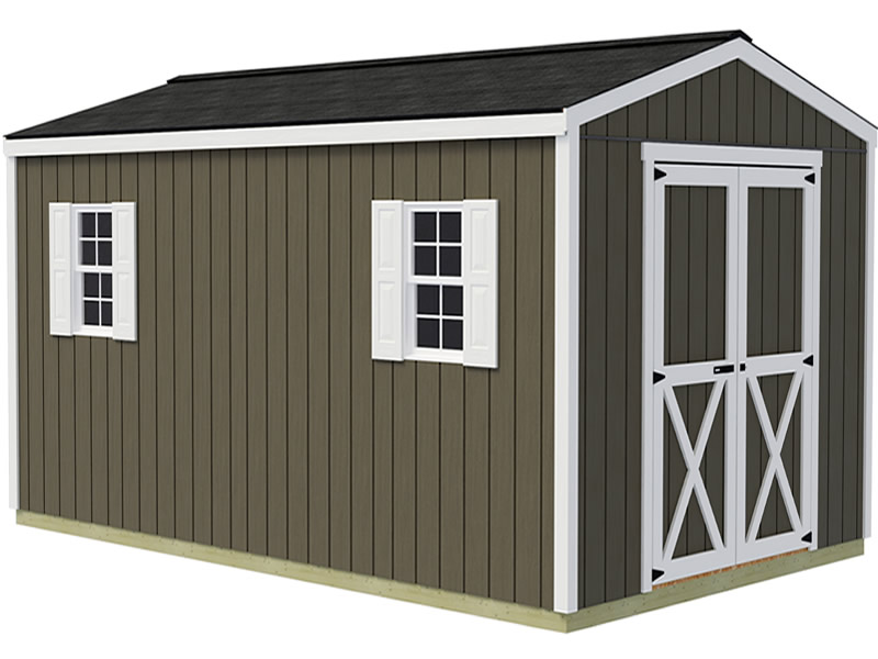 Handmade Haven 10x16 Pre-Cut Wood Shed Kit - Centered Gable Door Handmade Haven 10x16 Pre-Cut Wood Shed Kit - Centered Gable Door