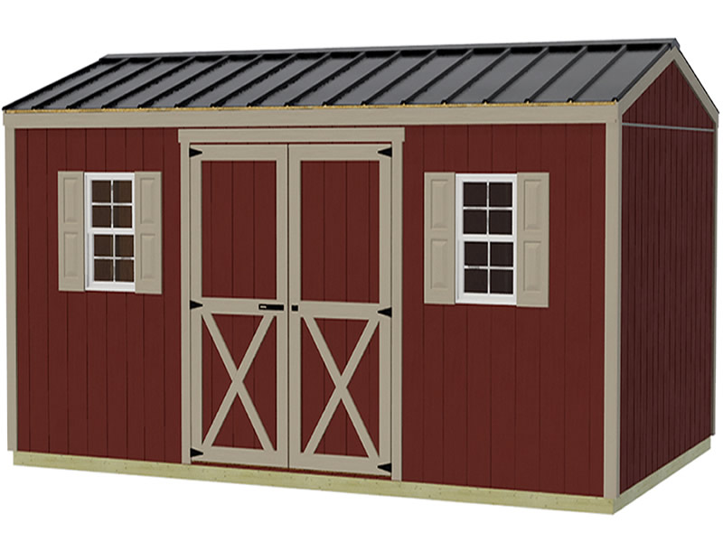Handmade Haven 10x16 Pre-Cut Wood Shed Kit - Centered Eave Door Handmade Haven 10x16 Pre-Cut Wood Shed Kit - Centered Eave Door