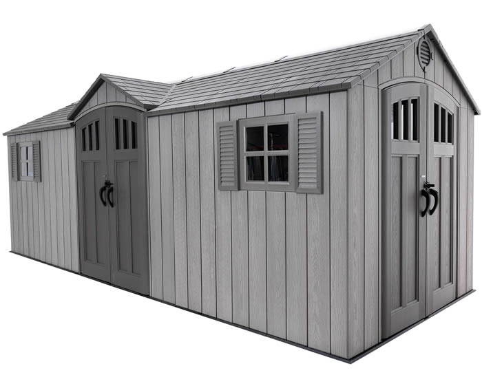 Lifetime 20x8 Rough Cut Vertical Shed Kit w/ Dual Entry Lifetime 20x8 Rough Cut Vertical Shed Kit w/ Dual Entry