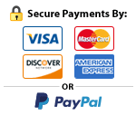 Secured Shopping: we accept MC, Visa, Amex, Discover, Debit and Paypal