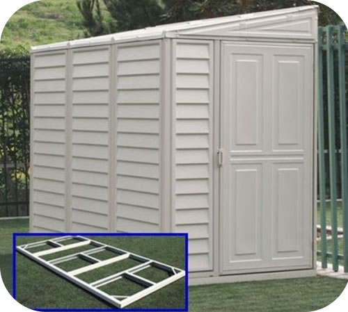 SideMate 4x8 Vinyl Shed w/ Foundation Kit SideMate 4x8 Vinyl Shed w/ Foundation Kit