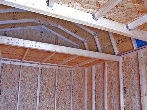 View the heavy duty construction inside our Millcreek storage shed!