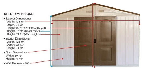 Westchester Vinyl Shed Dimensions Westchester Vinyl Shed Dimensions