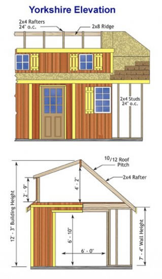 12x20 Yorkshire shed kit dimensions