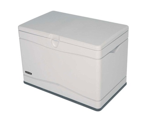 ... sheds 80 gallon plastic deck storage box our lifetime sheds 80 gallon