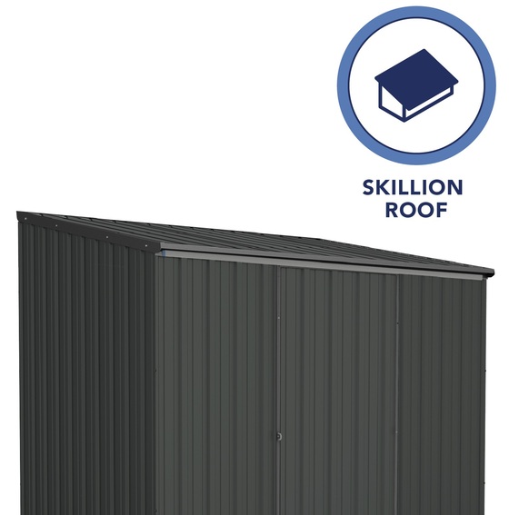 The Absco Space Saver Metal Storage Shed Kit comes in Skillion Roof