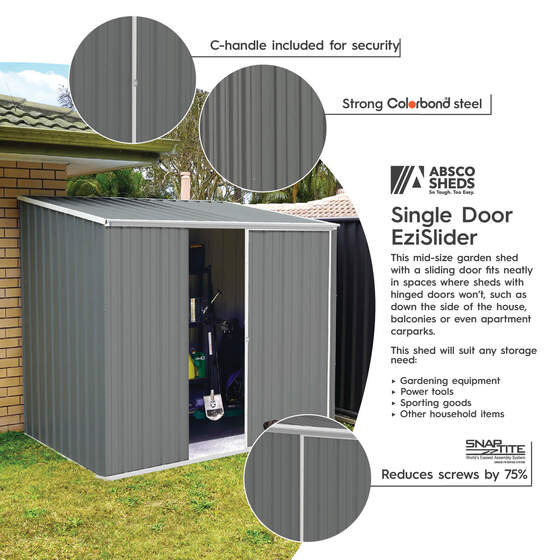 Absco Space Saver Metal Storage Shed Kit Features: