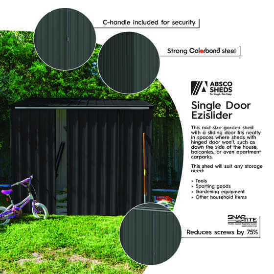 Absco Space Saver Metal Storage Shed Kit Features: