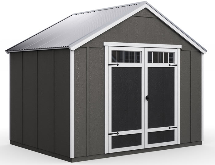 Acadia 10x8 Wood Shed Kit w/ Floor & Metal Roof