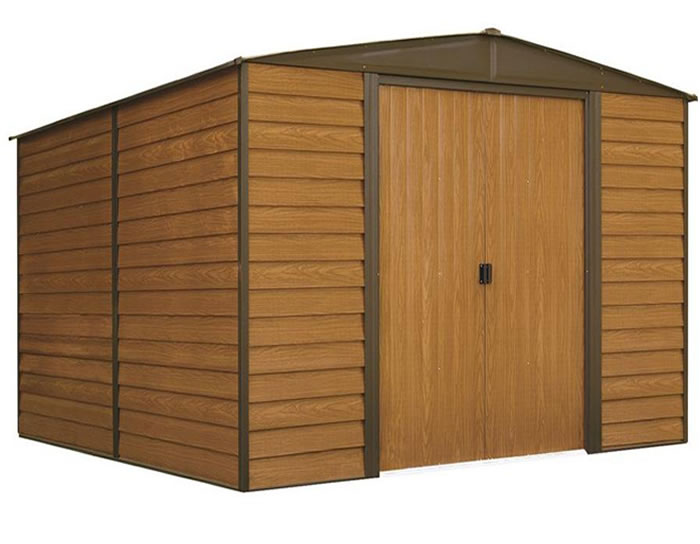 Arrow 10.27'W x 12.15'D x 6.85'H Euro Dallas Metal Storage Shed Kit 