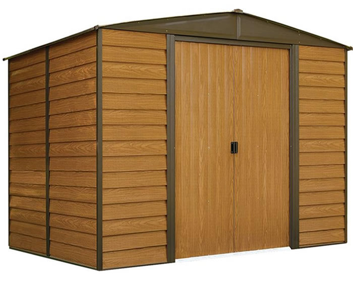 Arrow 10.27'W x 7.94'D x 6.85'H Euro Dallas Metal Storage Shed Kit ...