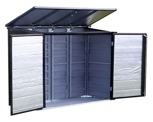 Arrow 6x3 Versa-Shed Locking Horizontal Shelter - Onyx