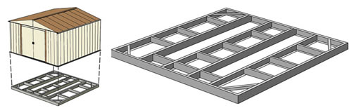 arrow sheds foundation base kit 10x12, 10x13 or 10x14