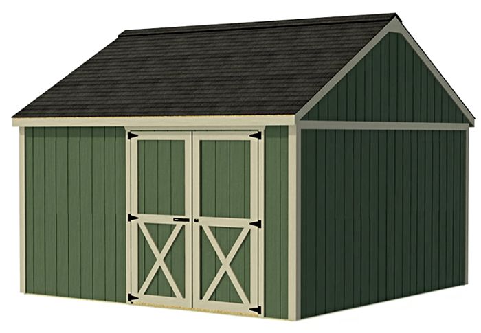 Backyard Basecamp 12x12 ALL Pre-Cut Shed Kit- Barn Doors on Eave
