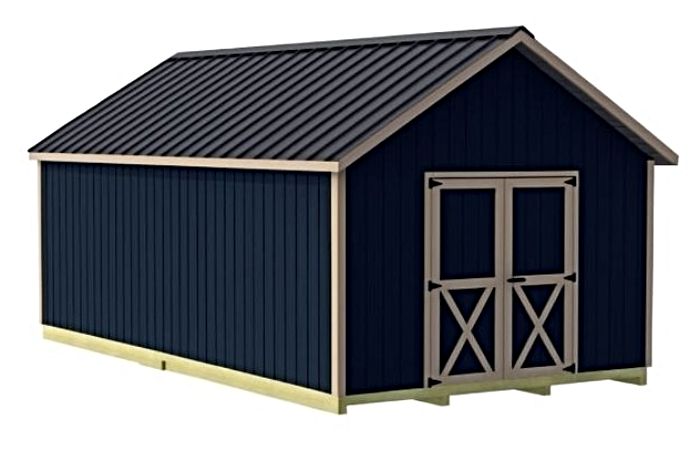 Backyard Basecamp 12x12 ALL Pre-Cut Shed Kit Centered Gable Door