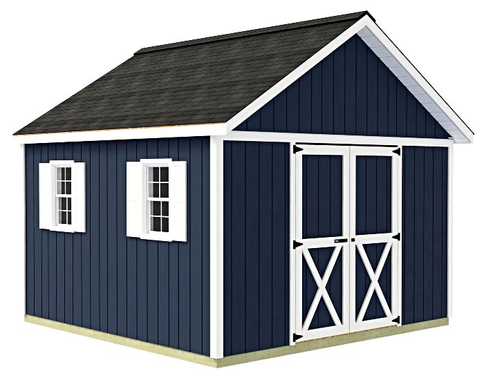 Backyard Basecamp 12x12 Pre-Cut Shed Kit - Centered Gable Door