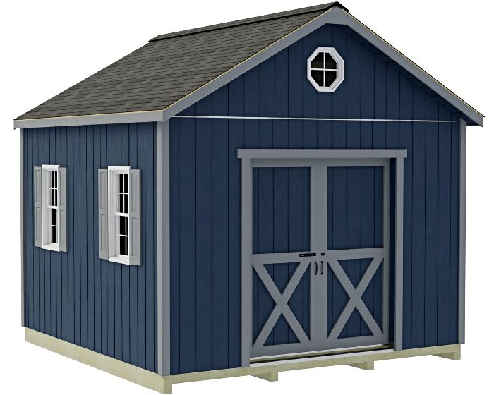 Backyard Basecamp 12x12 Pre-Cut Wood Shed Kit w/ Sliding Doors