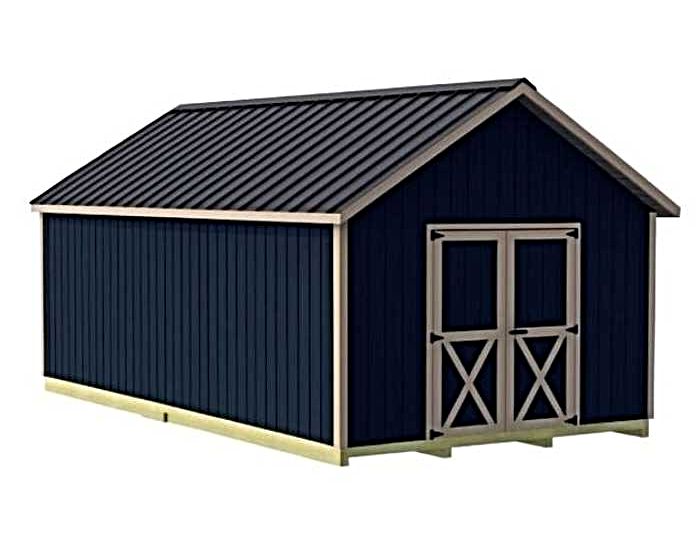 Backyard Basecamp 12x12 Pre-Cut Shed Kit - Centered Gable Door