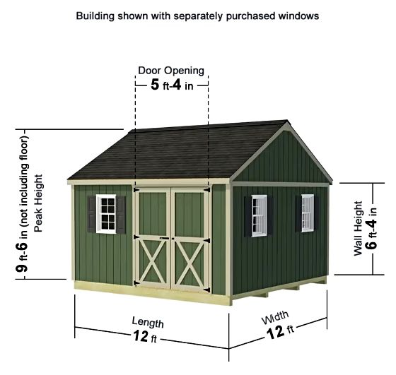 Backyard Basecamp Storage Shed Kit Measurements Diagram