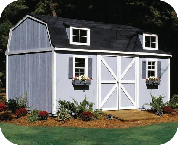 Handy Home Berkley 10x14 Wood Storage Shed w/ Floor