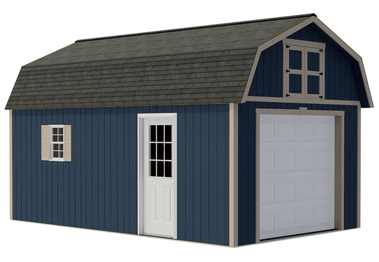 Best Barns Tahoe 12'W x 16'D Wood Storage Garage Shed Kit