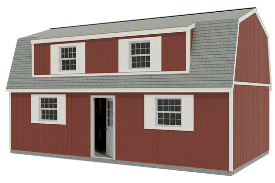 Crafted Colossal Wood Shed with Man Door and Dormers