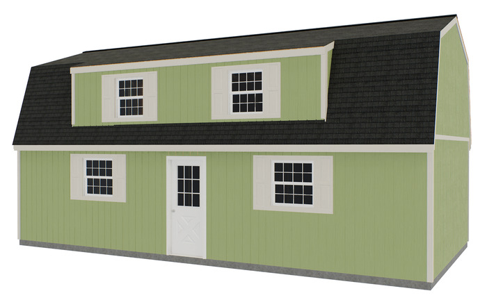 Crafted Colossal 16x28 Elite Shed Kit w/ Man Door & Dormers