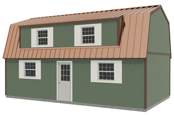 Crafted Colossal Wood Shed with Man Door and Dormers