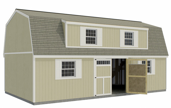 Crafted Colossal Wood Shed with Transom Door and Dormers