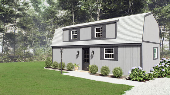 Crafted Colossal Wood Shed with Man Door and Dormers