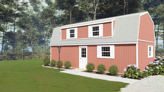 Crafted Colossal Wood Shed with Man Door and Dormers