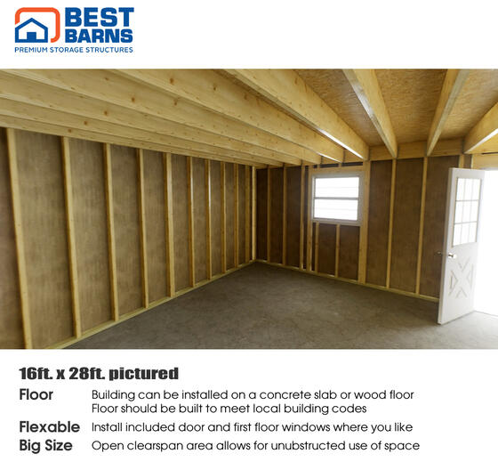 Crafted Colossal Wood Shed with Man Door and Dormers