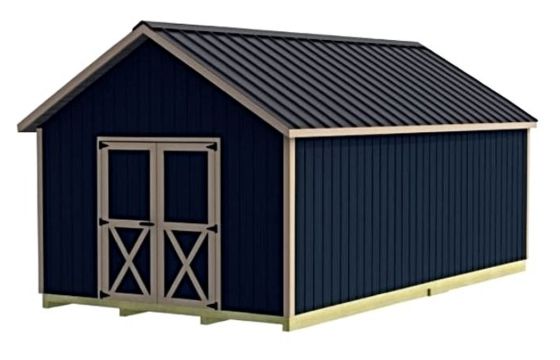 From the Crafter's Connection Series by Best Barns, this 12x16 Shed Kit comes with centered barn doors on the gable side for easy entry and storage.