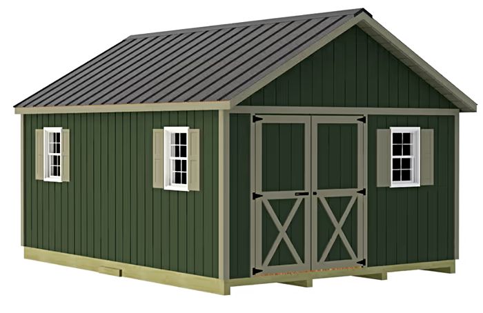Crafter's Connection 12x16 ALL Pre-Cut Shed - Offset Gable Door