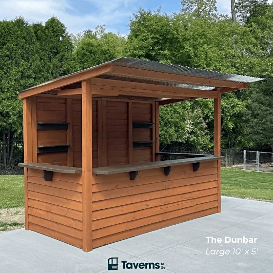 Introducing the The Dunbar 10x5 Large Wooden Tavern-To-Go Bar.