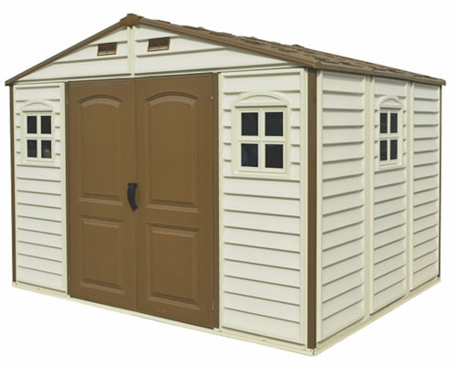 DuraMax Sheds Woodside 10.5'W x 8'D Vinyl Storage Shed with Foundation 