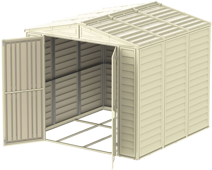 duramax duramate 8x8 vinyl storage shed kit w/ floor kit