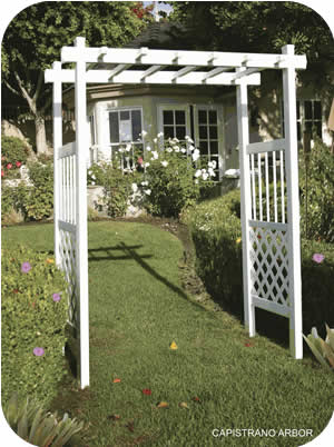 DuraMax Capistrano Lattice Vinyl Garden Arbor DuraMax Capistrano Lattice Vinyl Garden Arbor