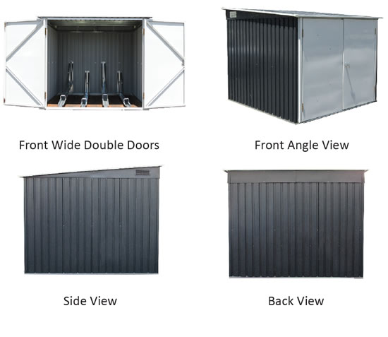 Duramax Bicycle Storage Shed 73051 Different Views