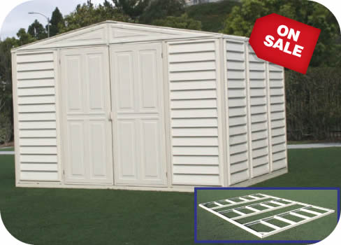 DuraMax WoodBridge 10x8 Vinyl Storage Shed Kit w/ Floor 